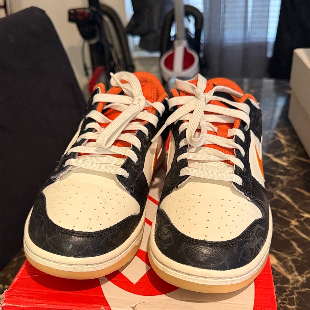 Stylish Black and Orange Sneakers for Women